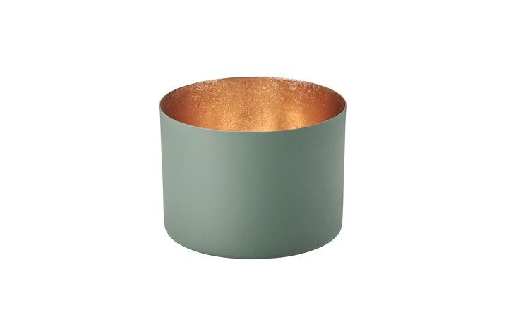 GIFTCOMPANY Windlicht CHENNAI, yucca/gold H7,5 D10 cm
