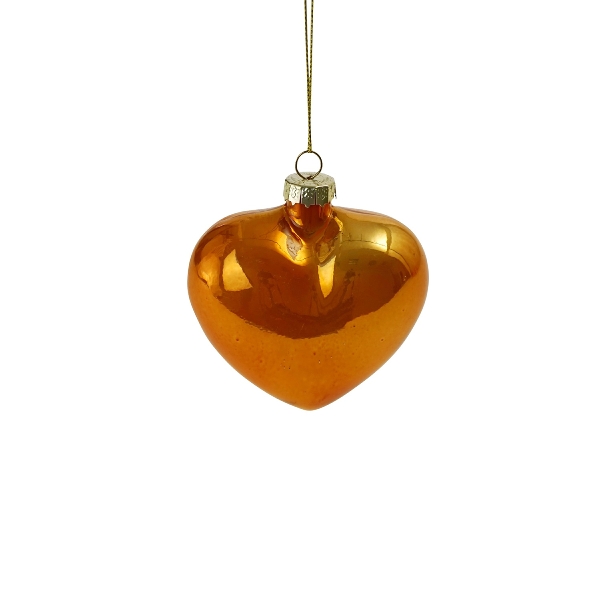 Werner Voß Glashänger Herz Pearly orange H8 cm Ansicht 1