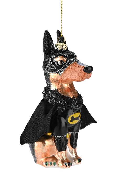 GIFTCOMPANY Hänger Batdog Weihnachten schwarz B7 H15 L9 cm