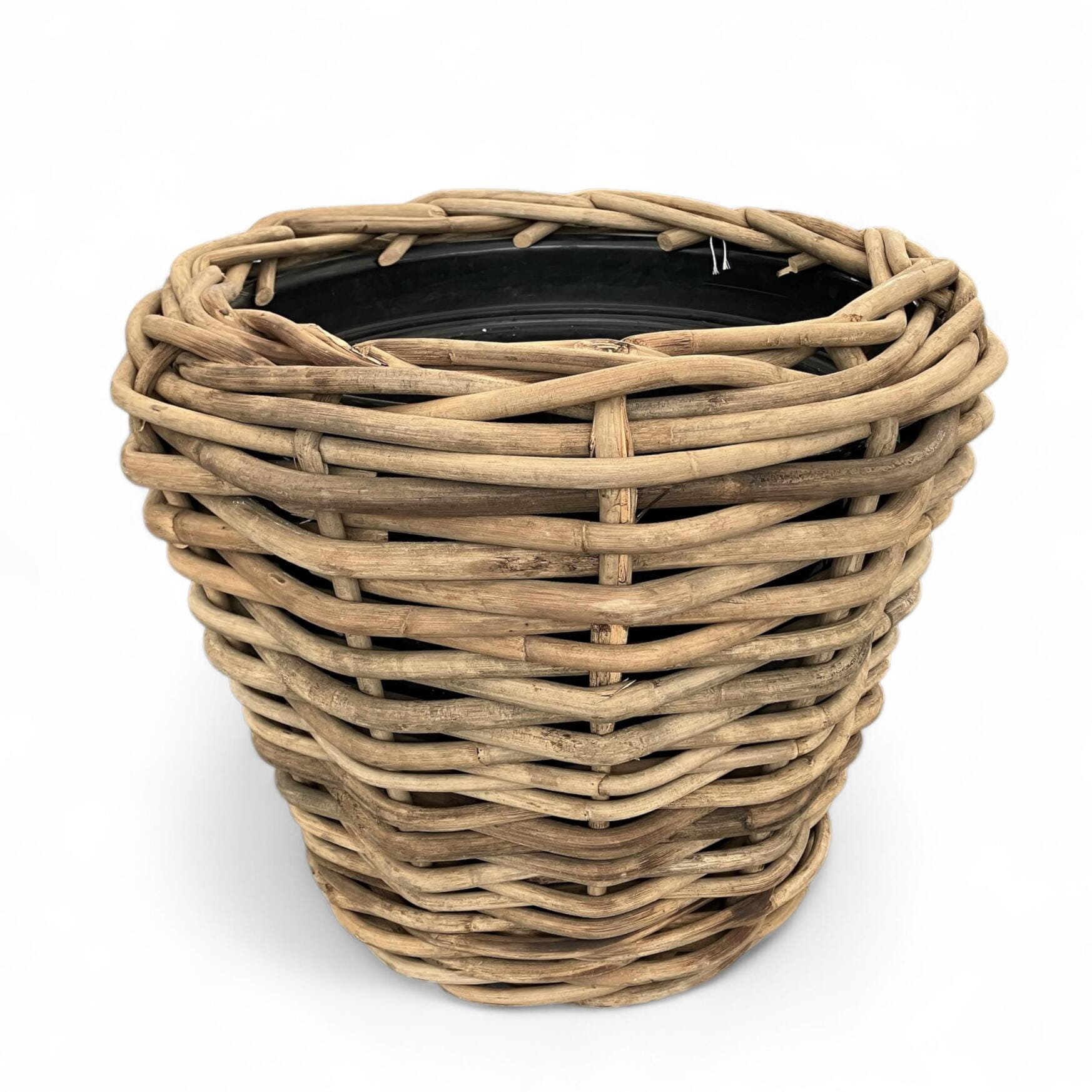 Van der Leeden Pflanzkorb DRYPOT Rattan m. Rollen, grau