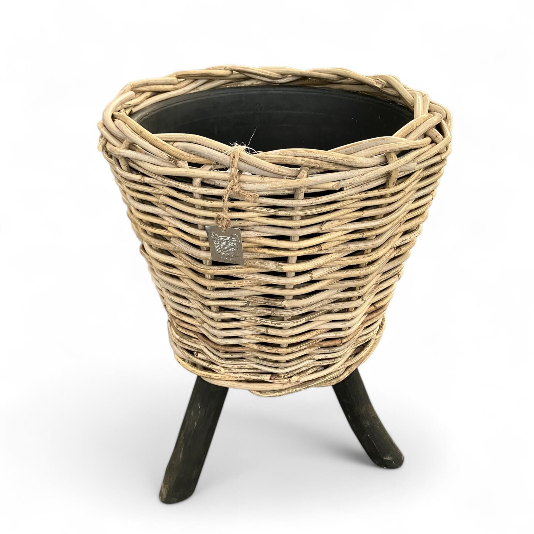 Van der Leeden Pflanzkorb DRYPOT mit schwarzen Holzbeinen D33 H45 cm Ansicht 2