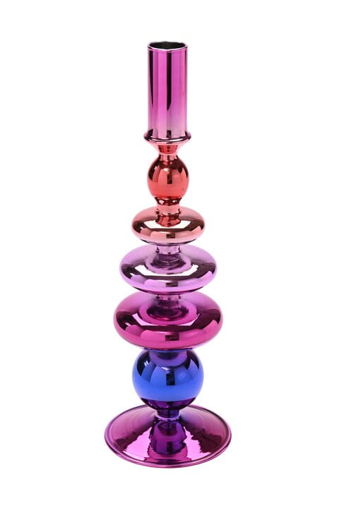 GIFTCOMPANY Shanghai Kerzenhalter, pink rot lila H27,7 cm