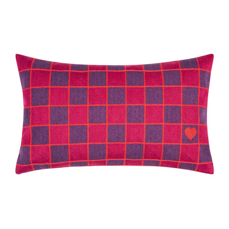 PAD Kissenhülle CHESS, pink-violet L20 B50 cm Ansicht 1