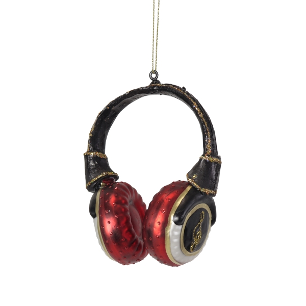 Werner Voß Glashänger Kopfhörer schwarz/rot H11,6 cm Ansicht 1