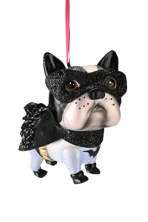 GIFTCOMPANY HÄNGER Weihnachten, Batdog Hund schwarz silber H12 B10,8 cm