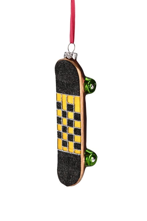 GIFTCOMPANY HÄNGER Weihnachten, Skateboard schwarz gelb H14,6 B4,4 cm