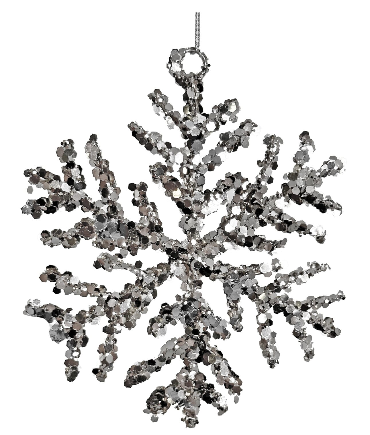 ShiShi Schneeflocken-Hänger Glitzer-Pailletten, champagne D12 cm Ansicht 1