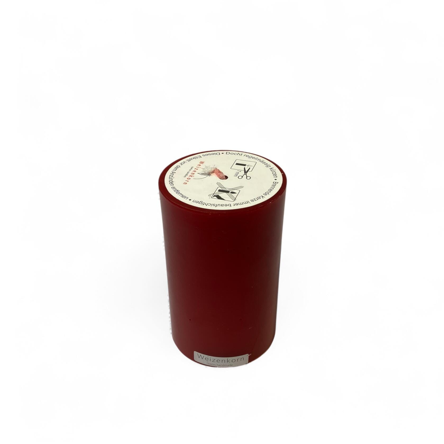 Weizenkorn Unikerze GLATT, Merlot D8 H13cm Ansicht 2