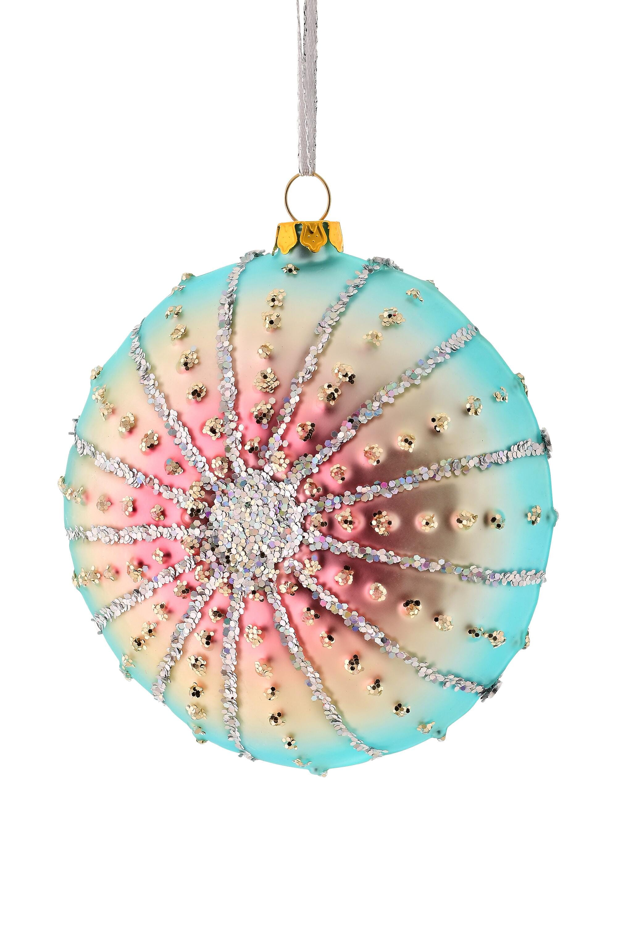 GIFTCOMPANY Weihnachtsanhänger aus Glas Seeigel, mehrfarbig