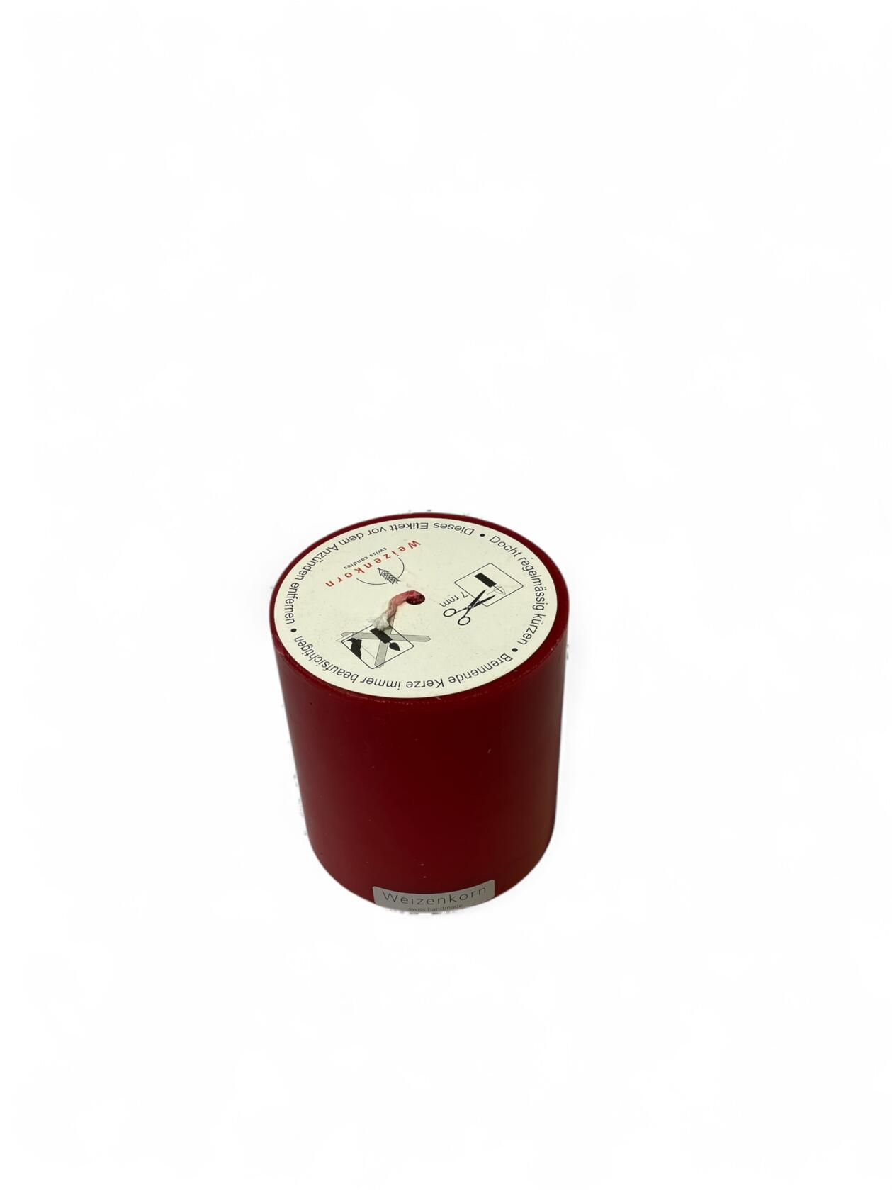 Weizenkorn Unikerze GLATT, W33 Karminrot D9 H10cm Ansicht 2