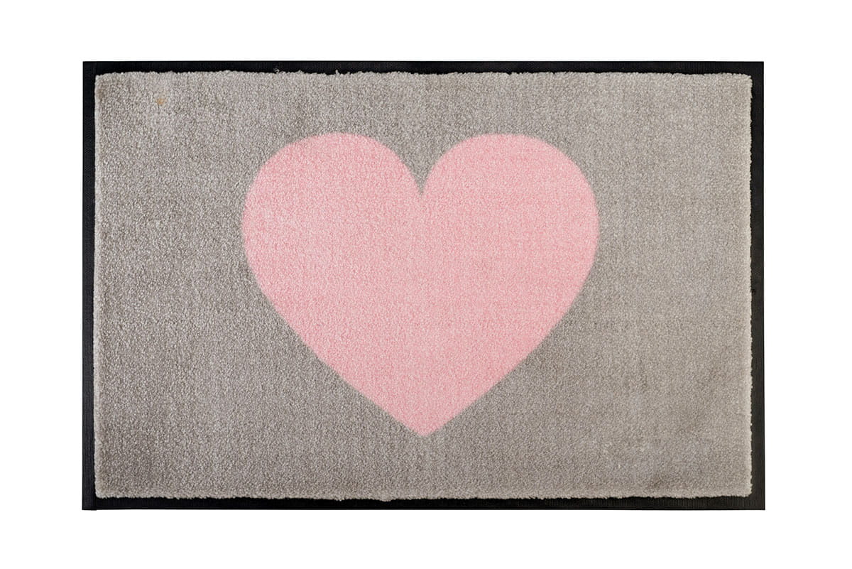 Fußmatte Herz rosa / beige 75x50cm