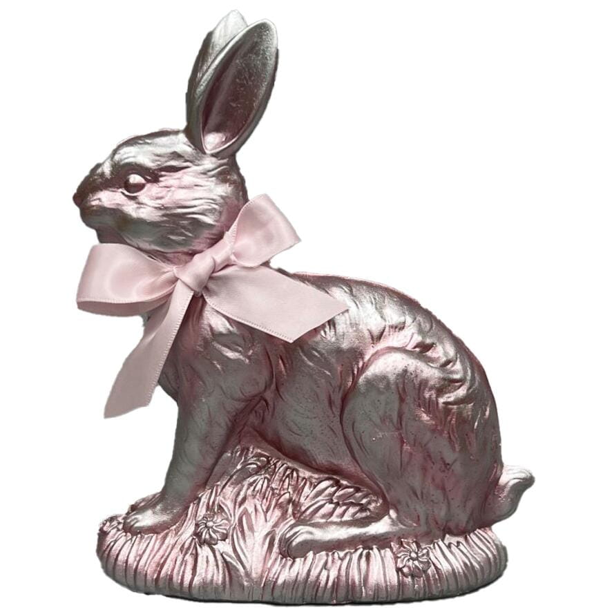 Bell´Arte Hase sitzend mit Schleife rosé-gold, H18cm