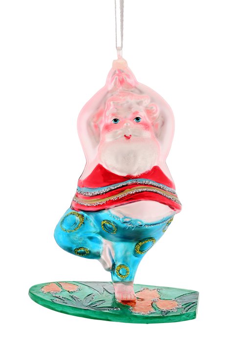GIFTCOMPANY YOGA SANTA Surfbrett Hänger Weihnachten H12 B8,2 cm