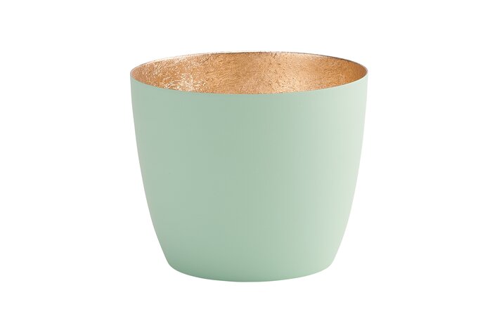 GIFTCOMPANY Windlicht MADRAS, aqua / gold H8,5 D10 cm Ansicht 1