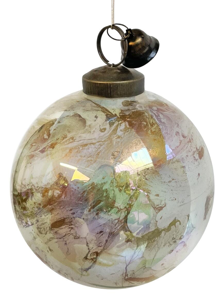 ShiShi Glas-Ball, Perlgold marmoriert mit Glocke