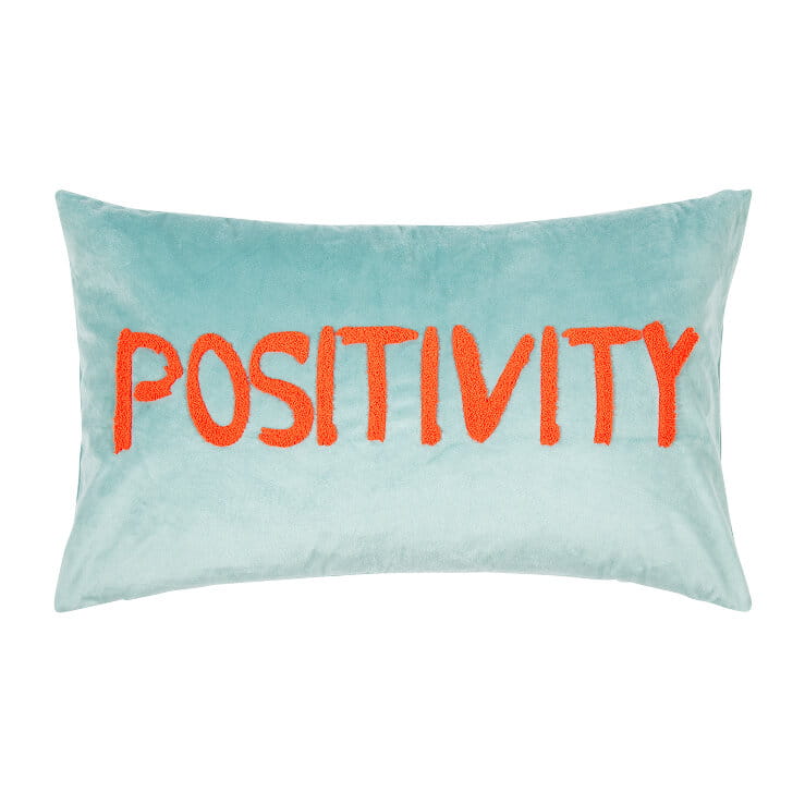 PAD Kissenhülle LETTERS, POSITIVITY orange, mint L35 B60 cm Ansicht 1