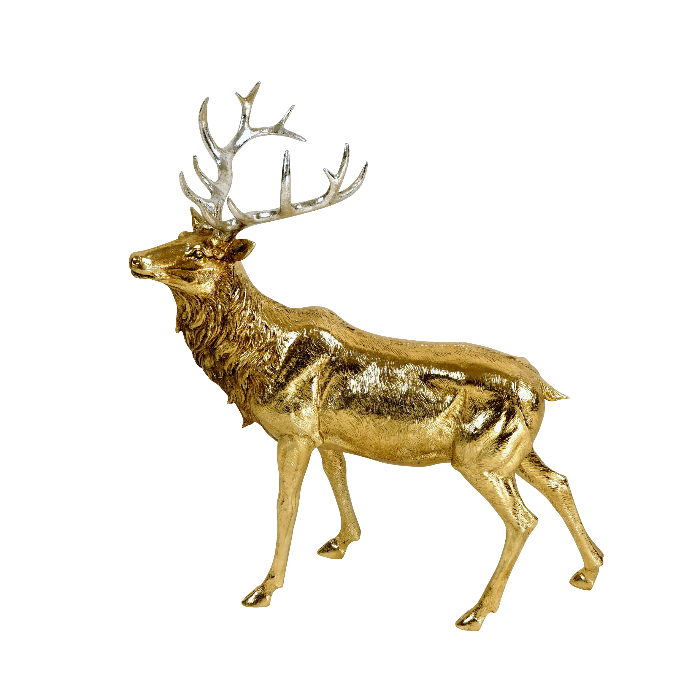 Werner Voß HIRSCH stehend gold H50 cm Ansicht 1