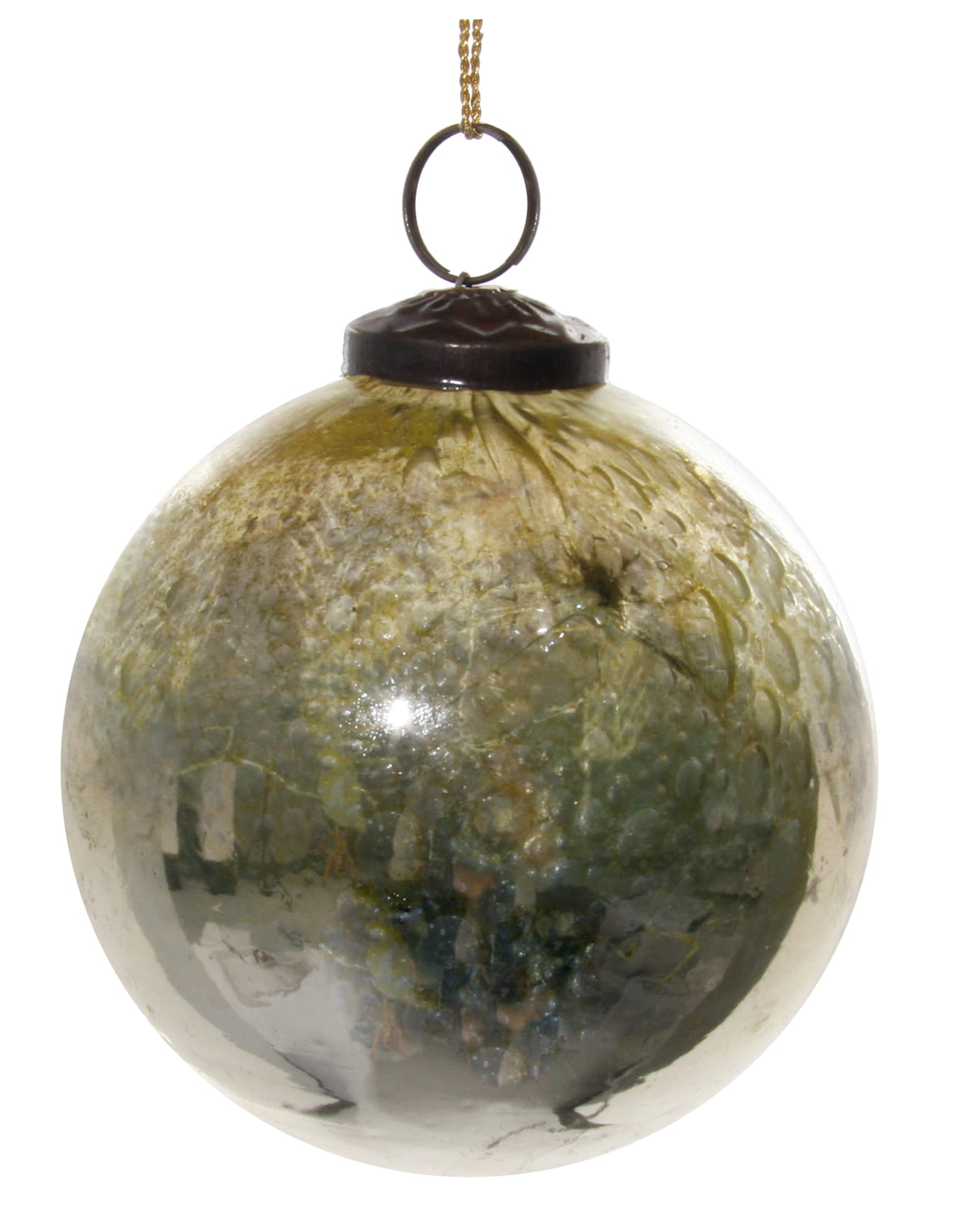 ShiShi Glas-Kugel, Blasen gelb-silber D10 cm Ansicht 1