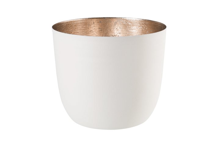 GIFTCOMPANY Windlicht MADRAS, weiss/nudegold H8,5 D10 cm Ansicht 1