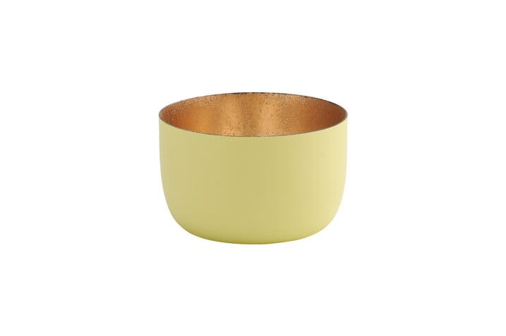 GIFTCOMPANY Windlicht MADRAS, pastellgelb / gold H5 D8 cm Ansicht 1