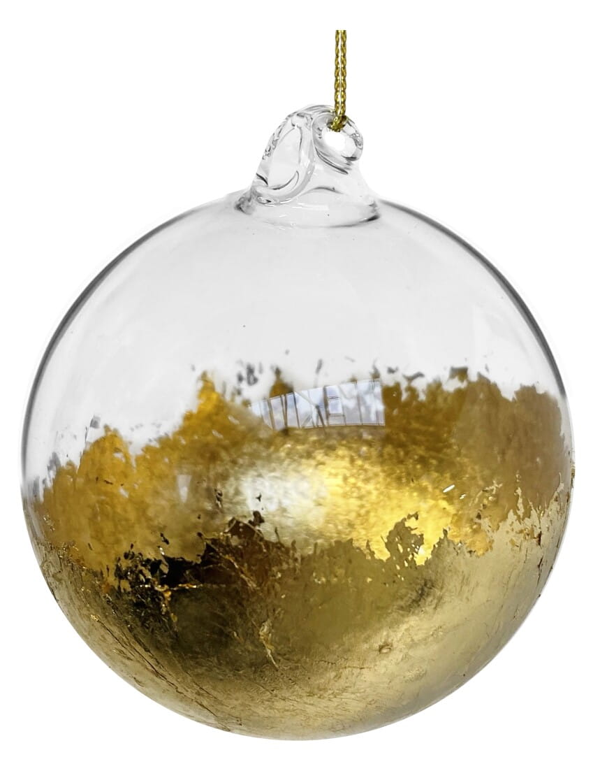 ShiShi Weihnachtskugel, oben durchsichtig unten gold D8 cm Ansicht 1