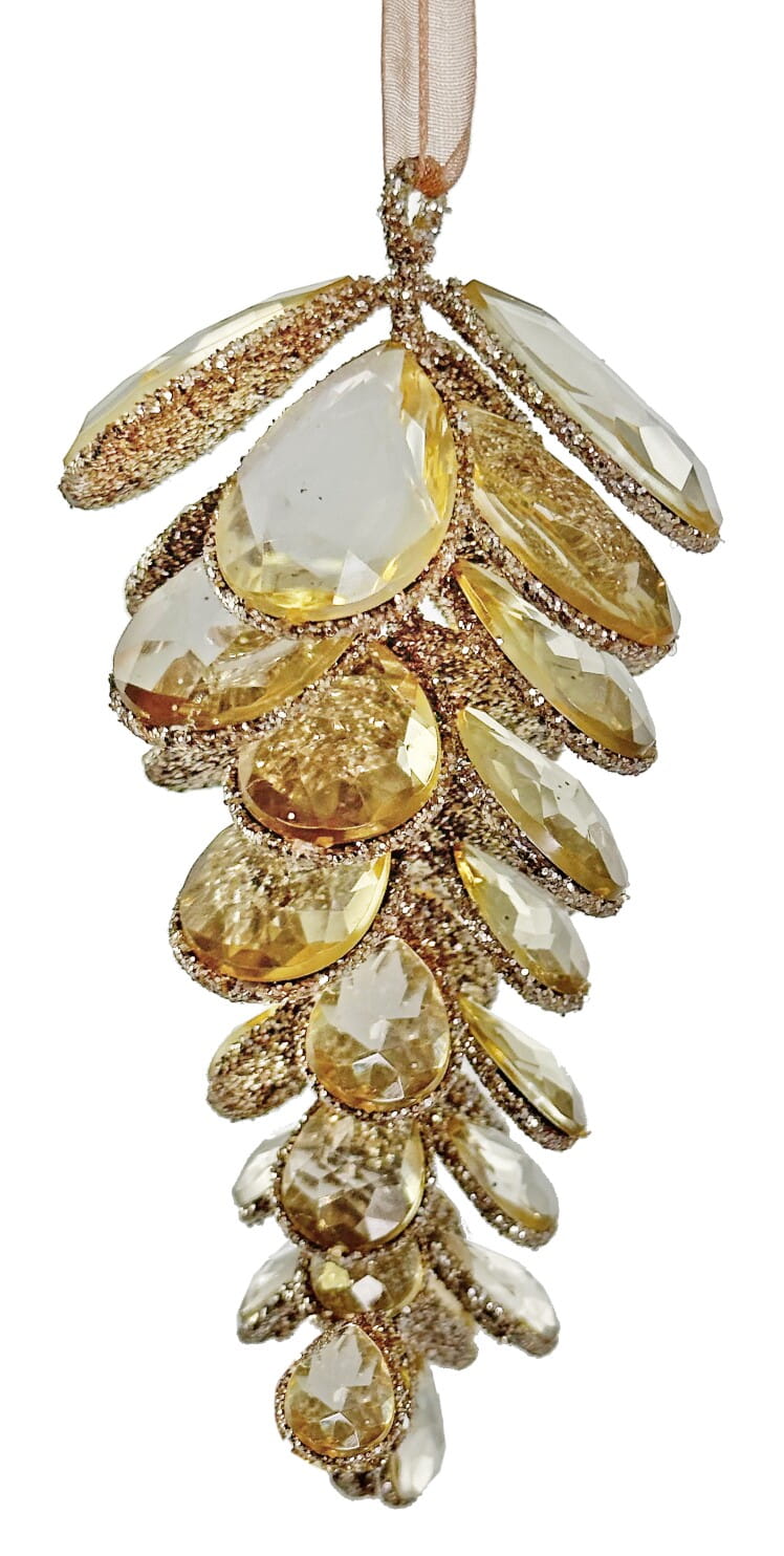 ShiShi Glashänger Edelsteinzapfen mit goldglitzer