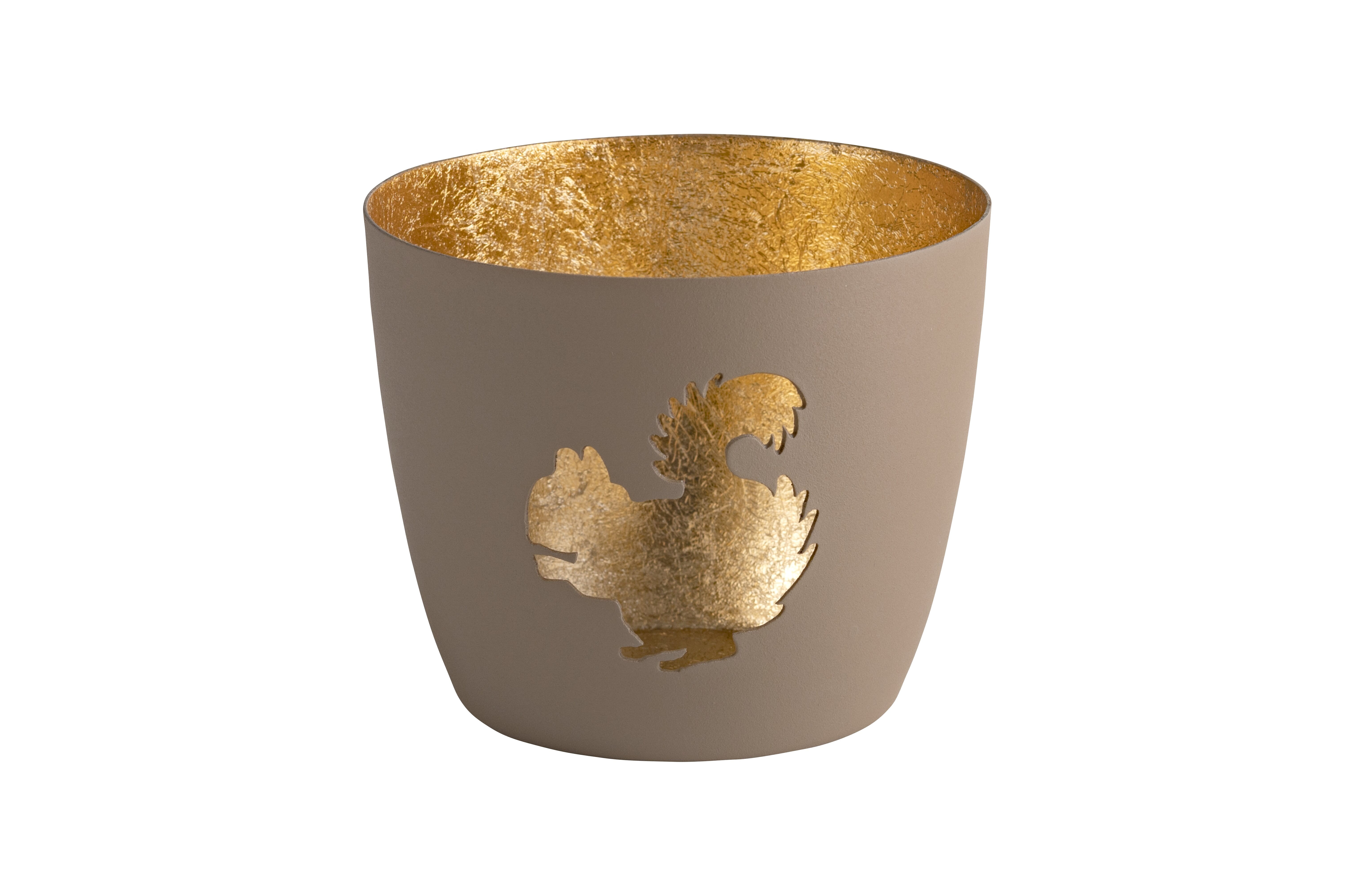 GIFTCOMPANY Windlicht MADRAS, Eichhörnchen sandstone/gold