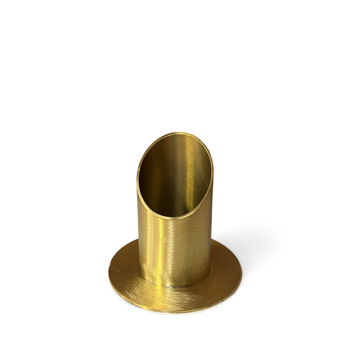 Weizenkorn Kerzenhalter für Kerze D4cm, Metall/Gold gebürstet