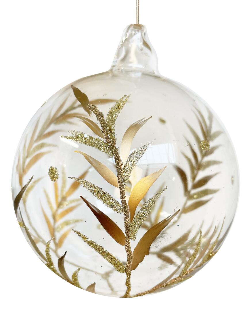 ShiShi Glas-Ball painted deco, clear/gold D10 cm Ansicht 1