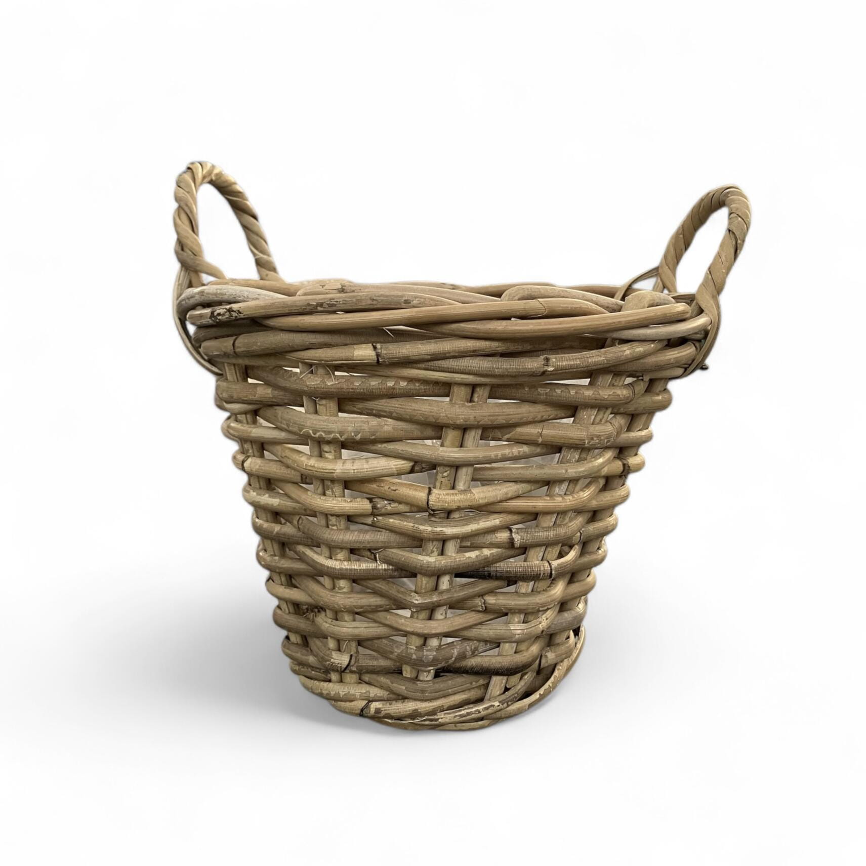 Van der Leeden Korb POT ROTAN mit Griff, grau