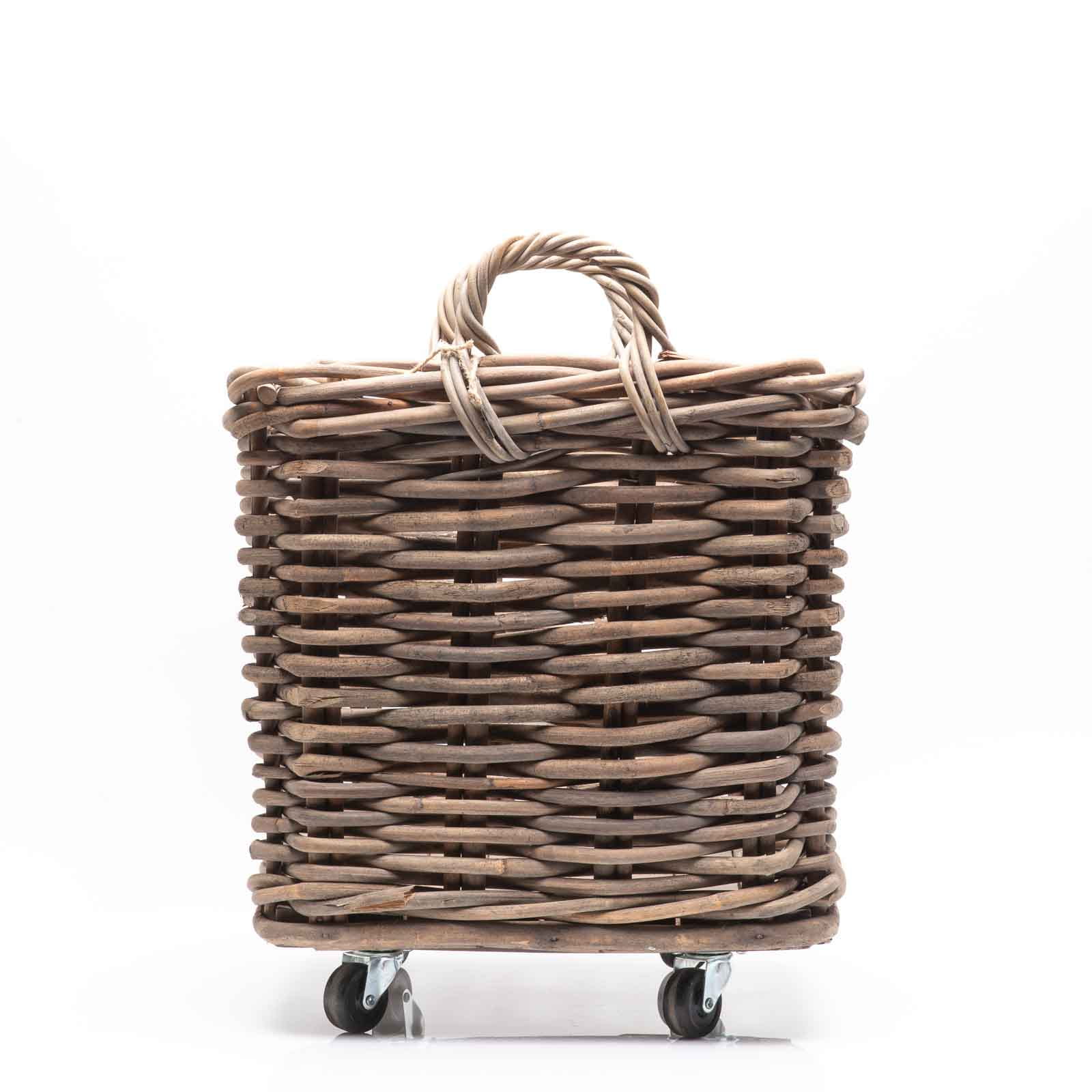Van der Leeden Korb THICK RATTAN auf Rollen, grau