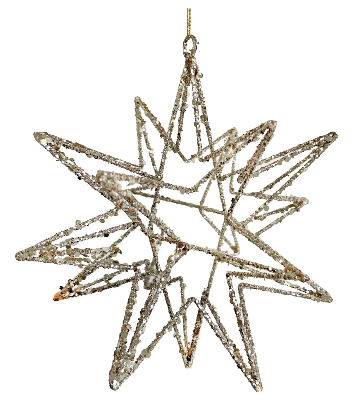 ShiShi 3D-Sternhänger mit Glitter, champagne H15 cm Ansicht 1
