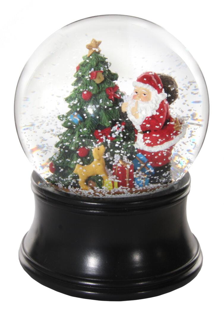 ShiShi GLAS-WASSERKUGEL, Baum & Weihnachtsmann D10 cm Ansicht 1