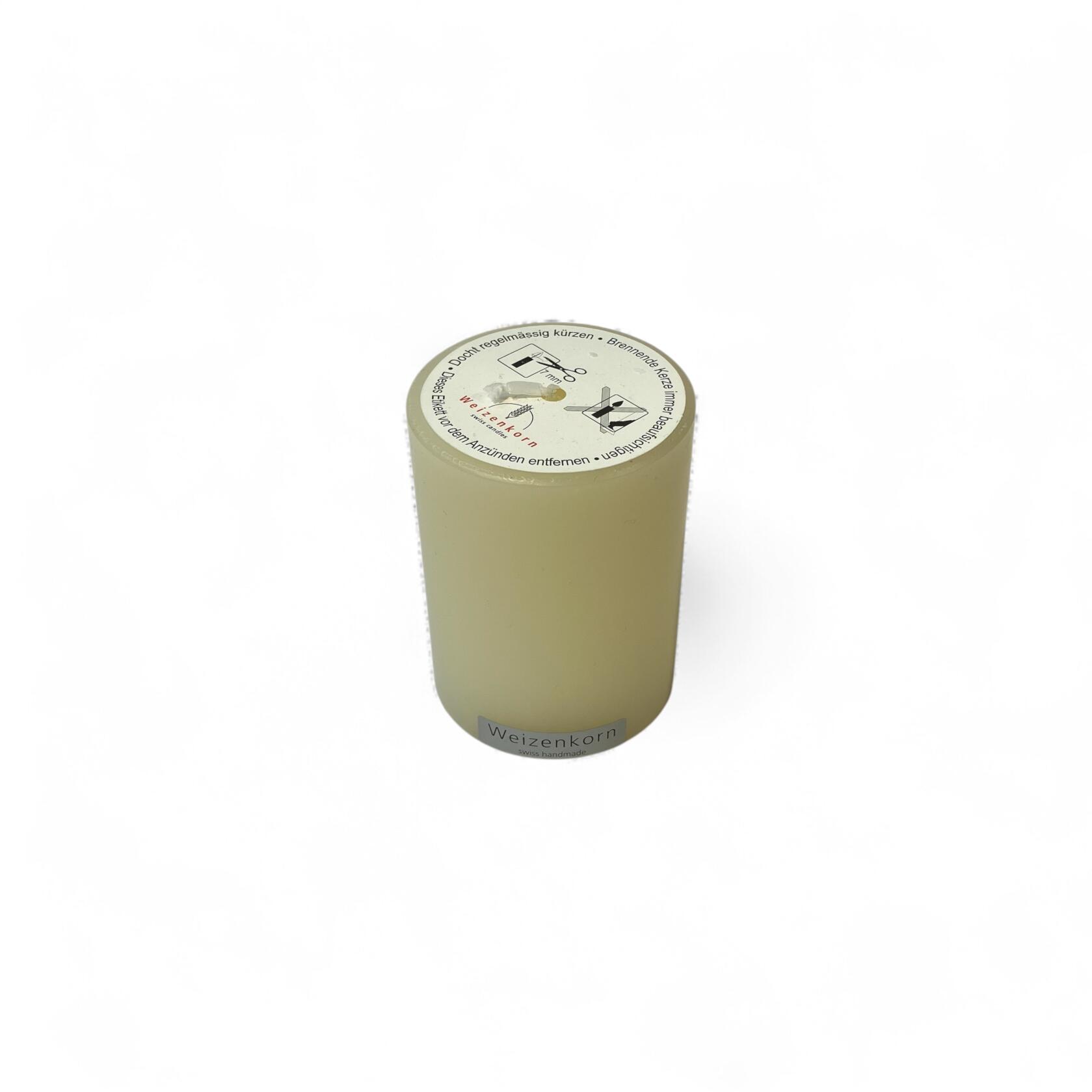 Weizenkorn Unikerze GLATT, W71 Elfenbein D6,6 H9cm Ansicht 2