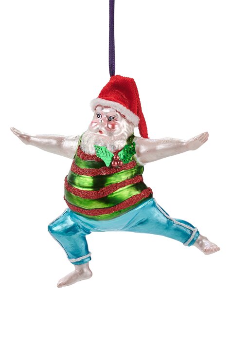 GIFTCOMPANY HÄNGER YOGA SANTA Krieger-Haltung Weihnachten B13,4 H11,4 L5,4 cm