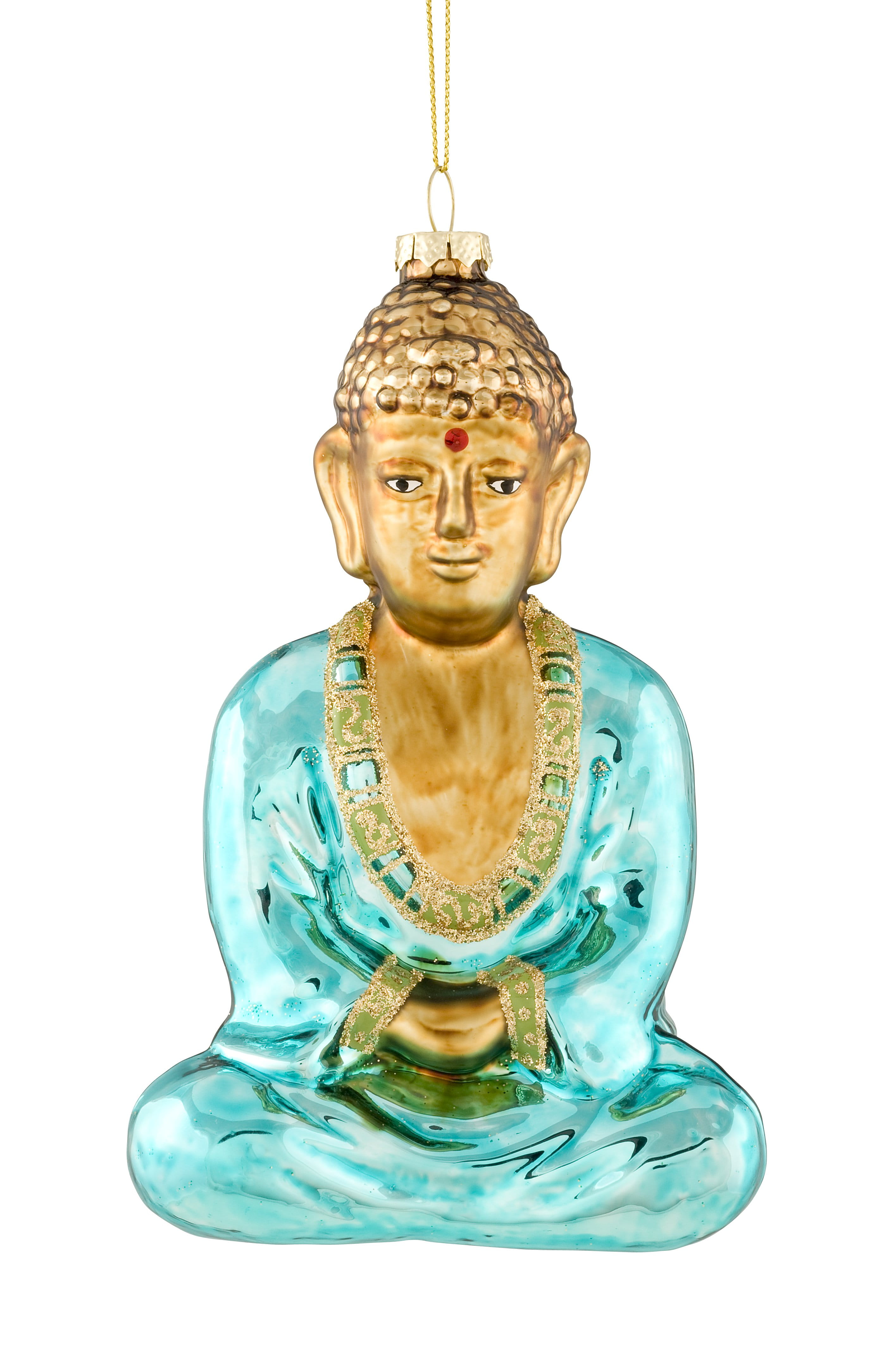 GIFTCOMAPANY Weihnachtsanhänger Buddha, türkis B10 H16 T6 cm Ansicht 1