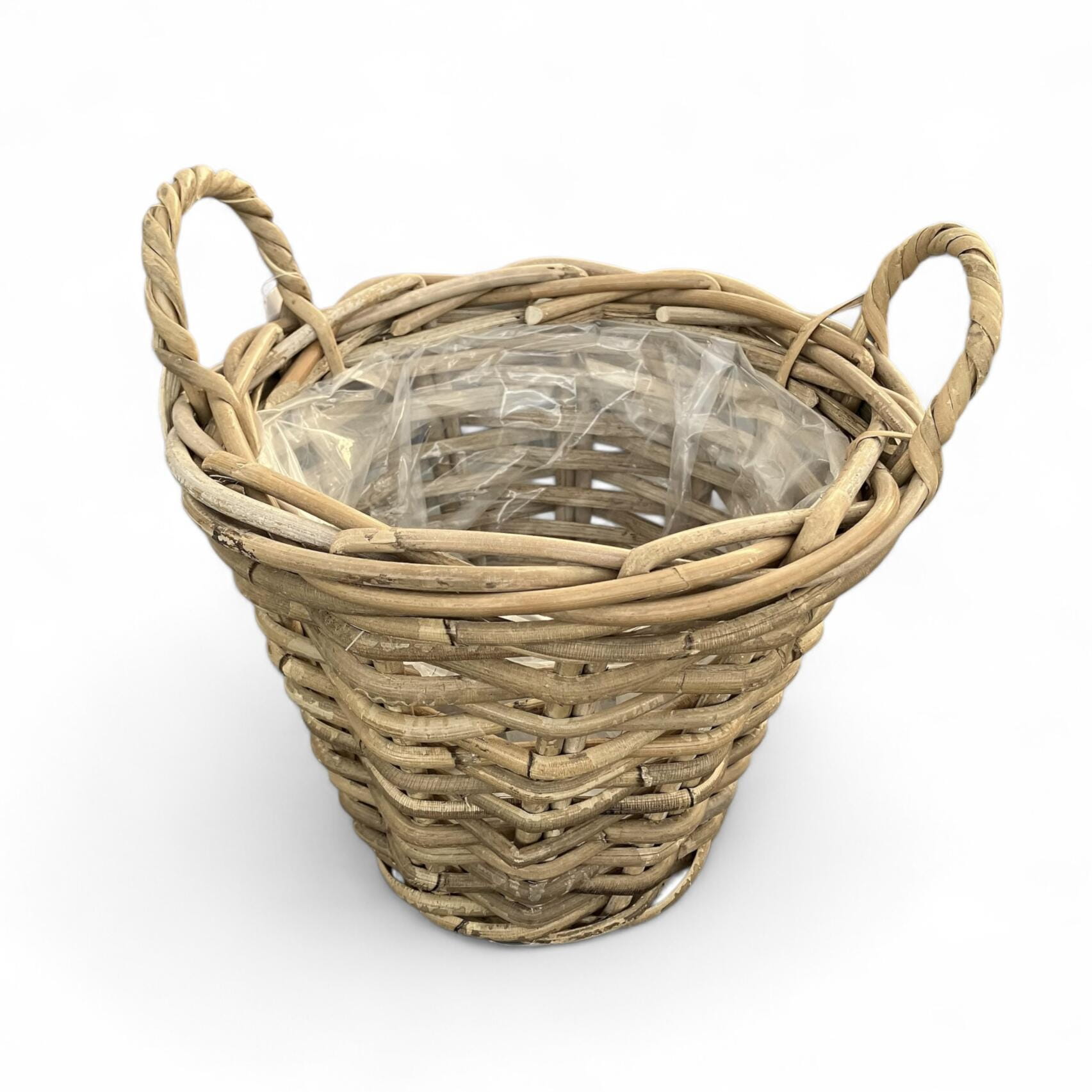 Van der Leeden Korb POT ROTAN mit Griff, grau D25 H19 cm Ansicht 2